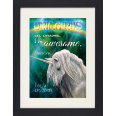 Unicorns - I Am Awesome Fantasy Fun Framed Collector Poster (16x12in) #114173 4060942300602  173470740560